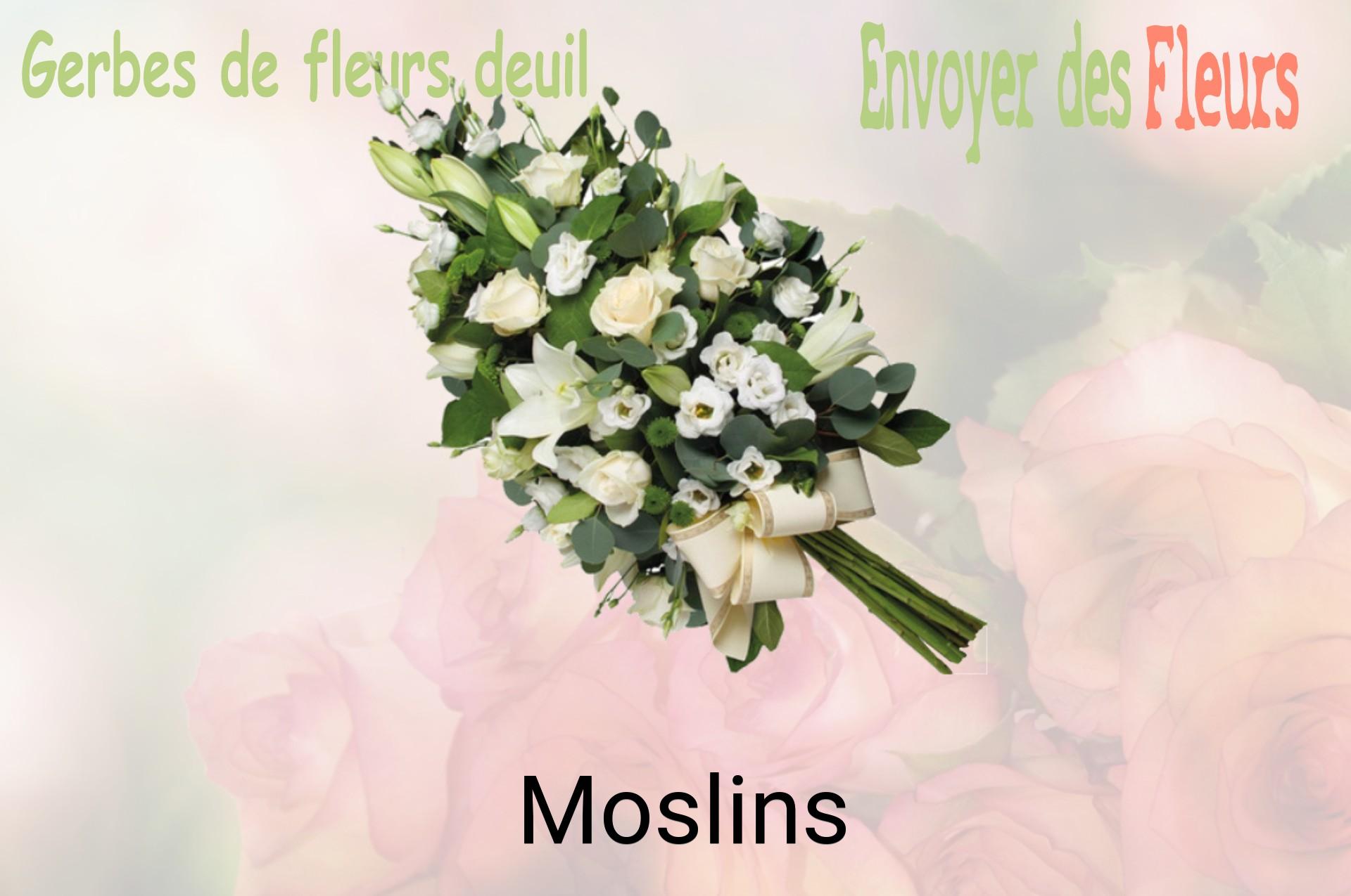 Gerbe de fleurs de deuil livrée à Moslins